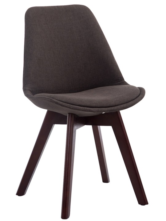 Sada 4 návštevníckych stoličiek Borneo V2 orechová látka, tmavosivá