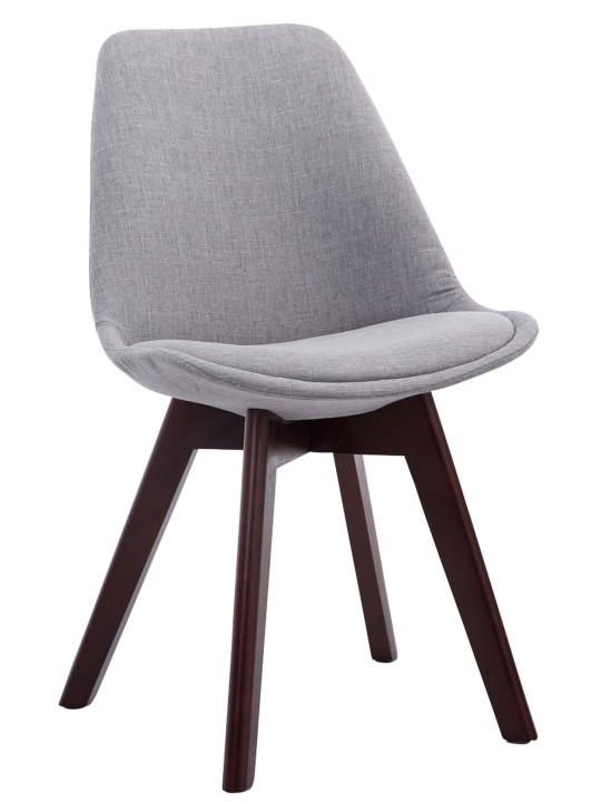 Sada 4 návštevníckych stoličiek Borneo V2 orechová látka, sivá