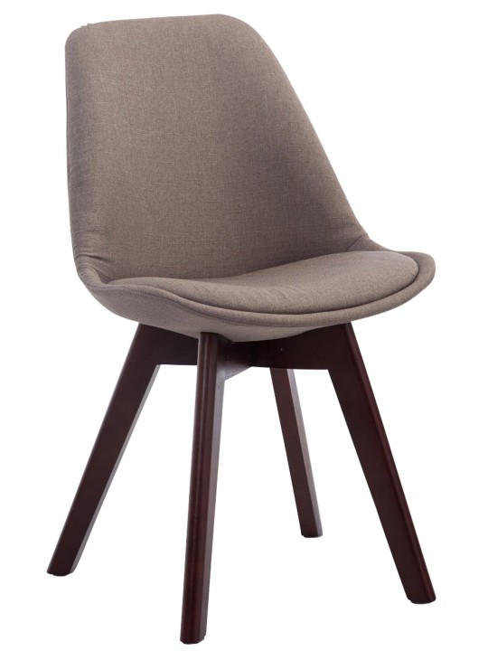 Sada 4 návštevníckych stoličiek Borneo V2 orechová látka, šedohnedá