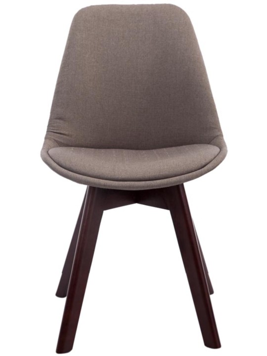 Sada 4 návštevníckych stoličiek Borneo V2 orechová látka, šedohnedá