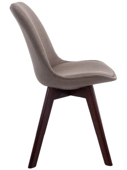 Sada 4 návštevníckych stoličiek Borneo V2 orechová látka, šedohnedá