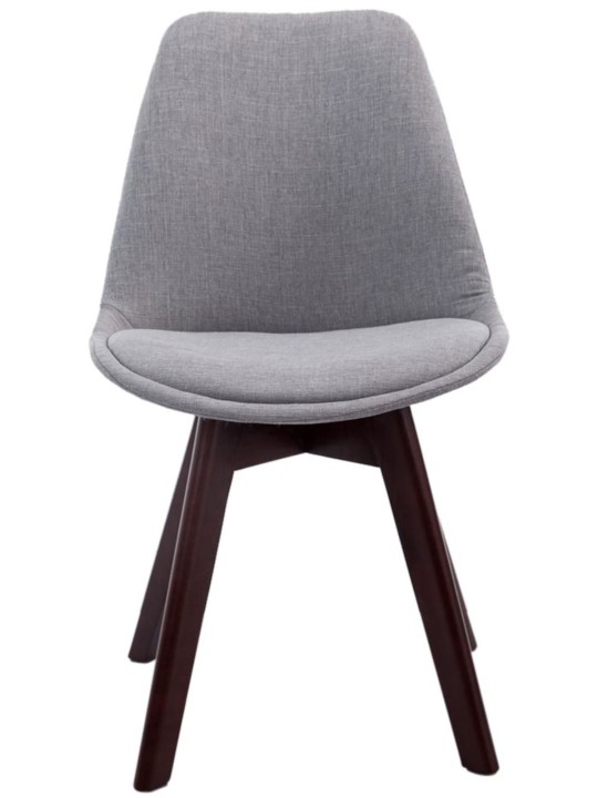 Sada 4 návštevníckych stoličiek Borneo V2 orechová látka, sivá