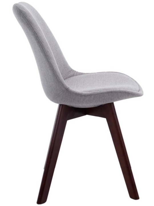 Sada 4 návštevníckych stoličiek Borneo V2 orechová látka, sivá