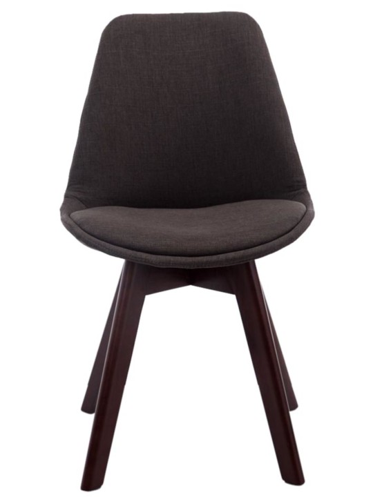 Sada 4 návštevníckych stoličiek Borneo V2 orechová látka, tmavosivá