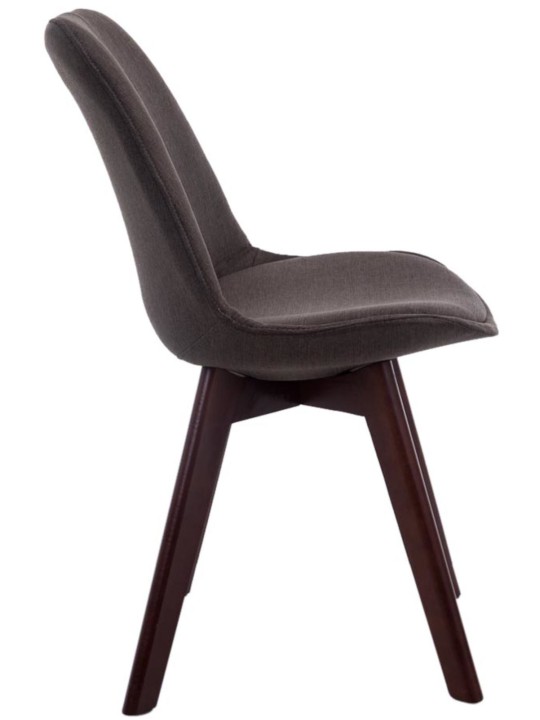 Sada 4 návštevníckych stoličiek Borneo V2 orechová látka, tmavosivá