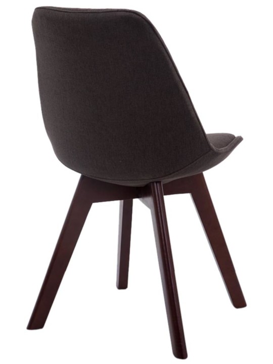 Sada 4 návštevníckych stoličiek Borneo V2 orechová látka, tmavosivá