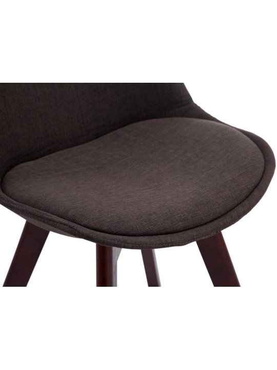 Sada 4 návštevníckych stoličiek Borneo V2 orechová látka, tmavosivá