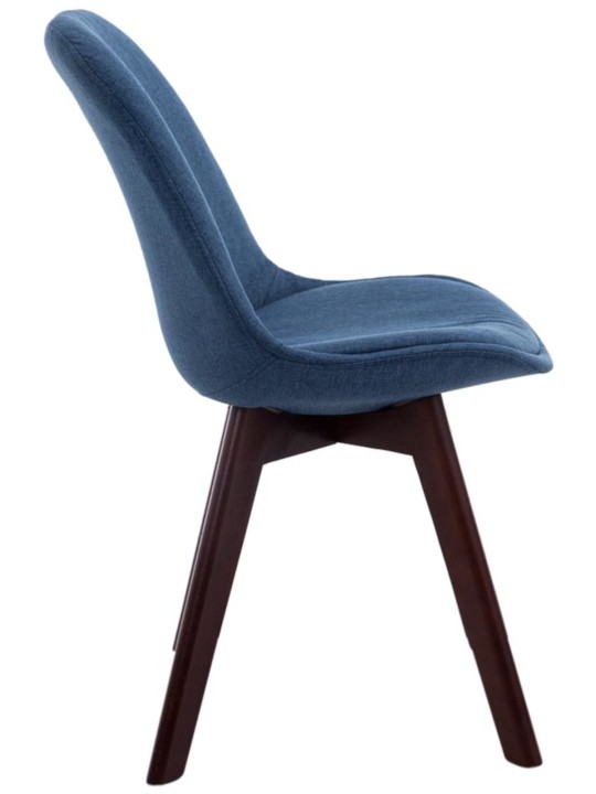 Sada 4 návštevníckych stoličiek Borneo V2 orechová látka, modrá