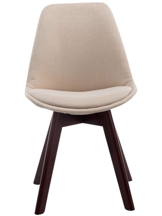 Sada 4 návštevníckych stoličiek Borneo V2 orechová látka, krémová