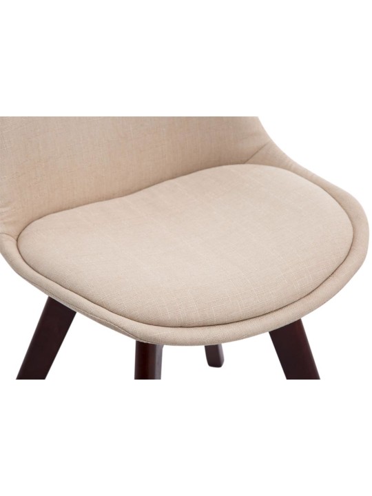 Sada 4 návštevníckych stoličiek Borneo V2 orechová látka, krémová