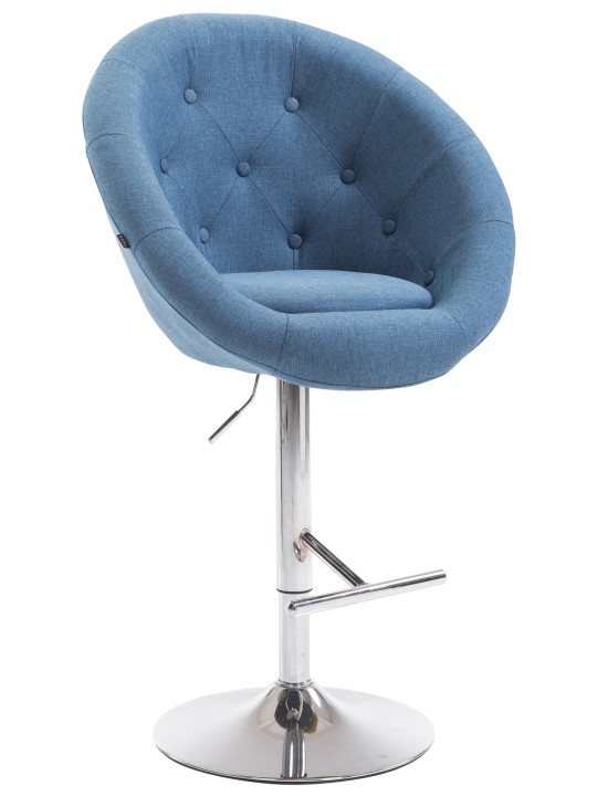 Barová stolička London V2 látka chróm, modrá