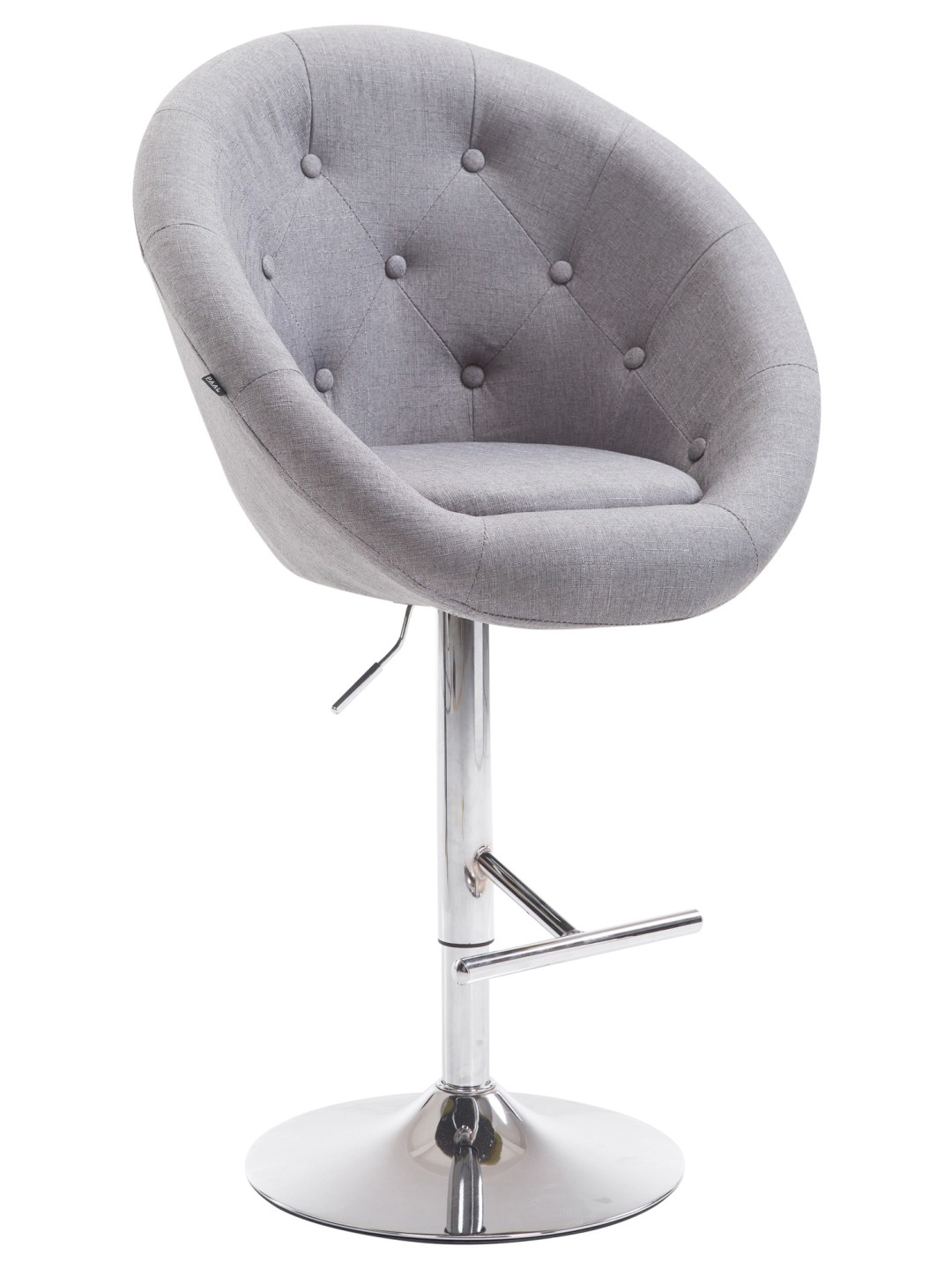 Barová stolička London V2 látka chróm, sivá