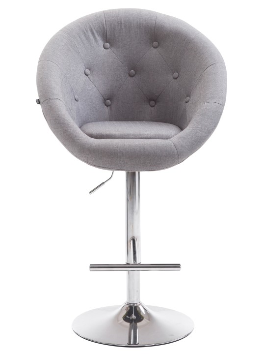 Barová stolička London V2 látka chróm, sivá
