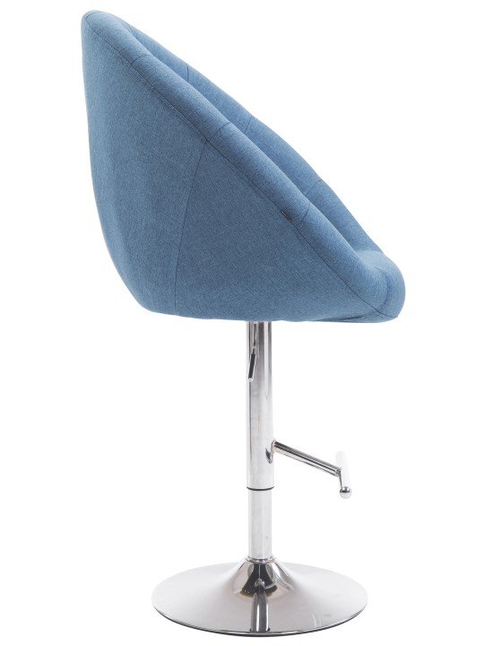 Barová stolička London V2 látka chróm, modrá