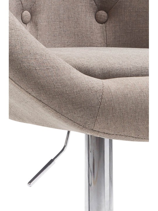 Barová stolička London V2 látka chróm, šedohnedá