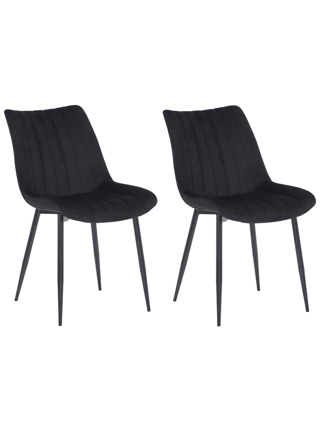 Sada 2 stoličiek Rahden velvet, čierna