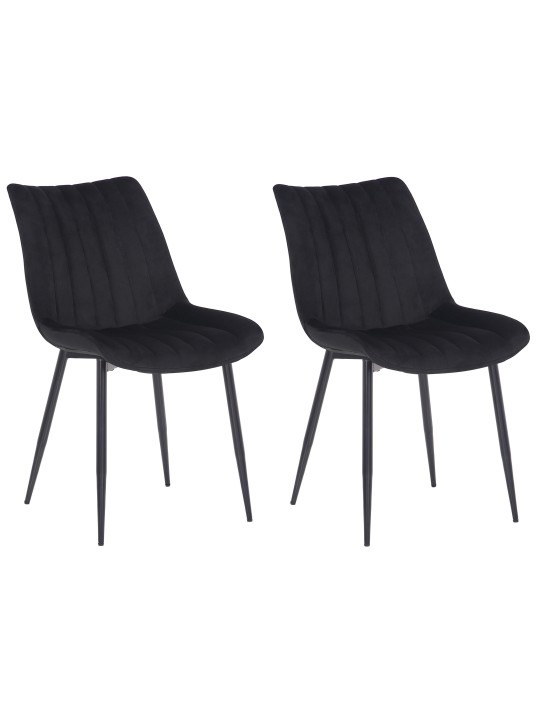 Sada 2 stoličiek Rahden velvet, čierna
