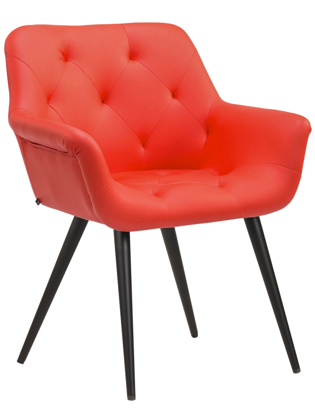 Jedálenská stolička Langford z umelej kože, červená