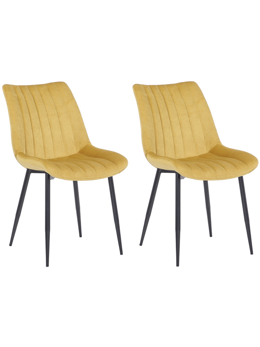 Sada 2 stoličiek Rahden velvet, žltá