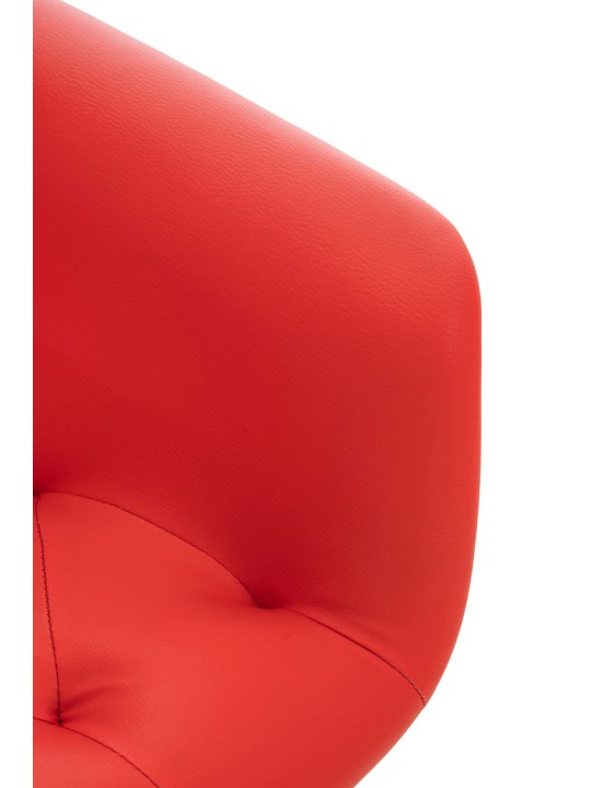 Jedálenská stolička Langford z umelej kože, červená