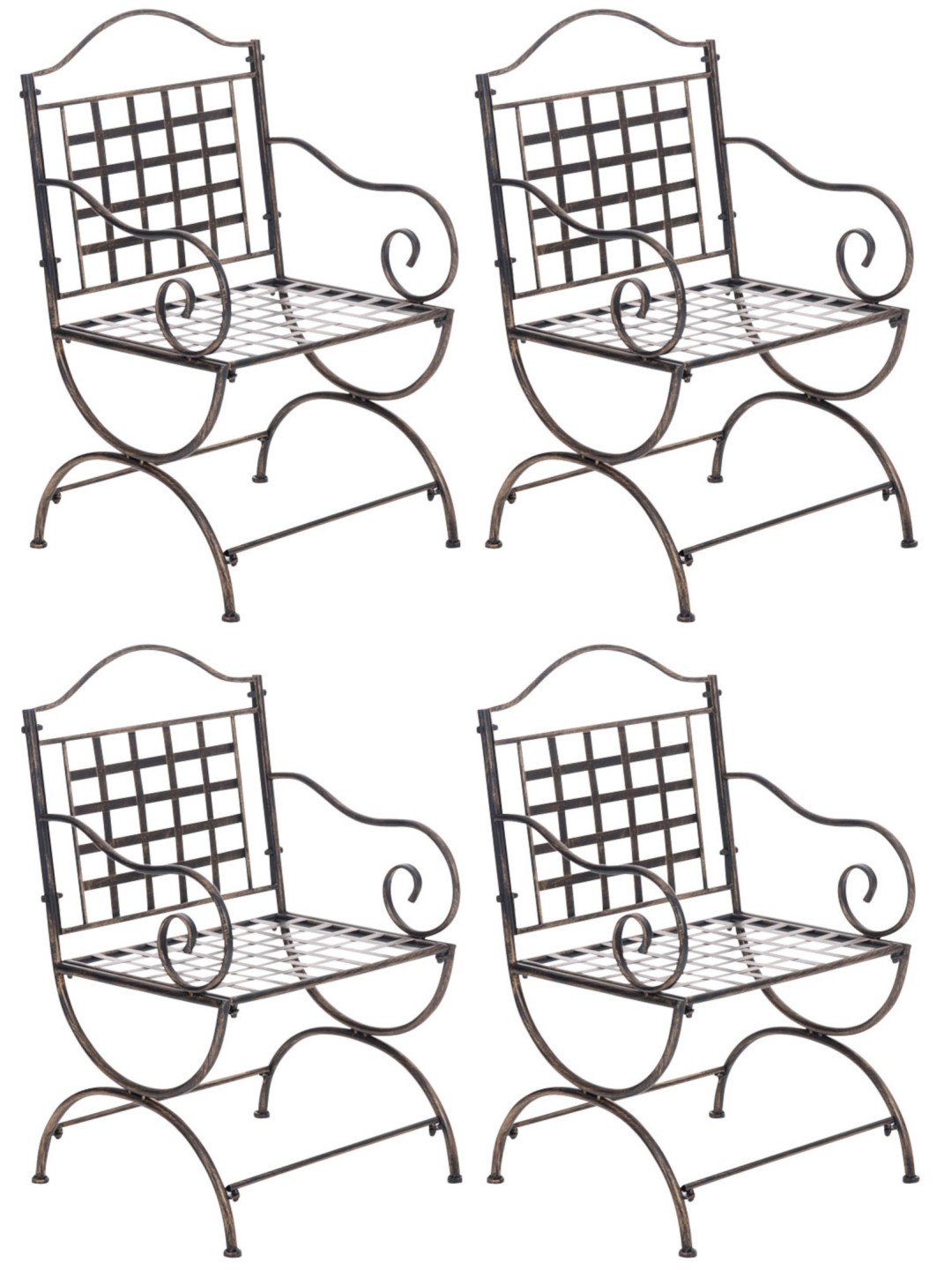 Sada 4 stoličiek Lotta, bronzová