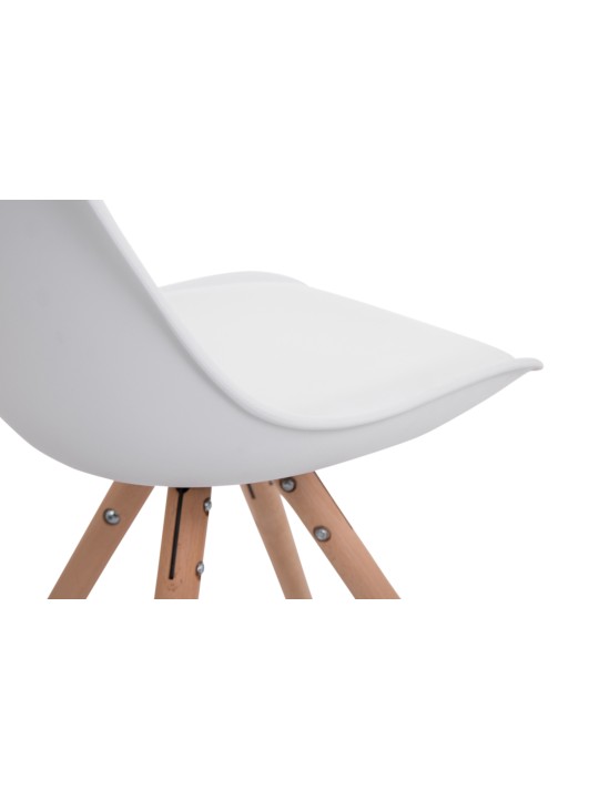 Sada 4 stoličiek z umelej kože Toulouse okrúhle prírodné, biela