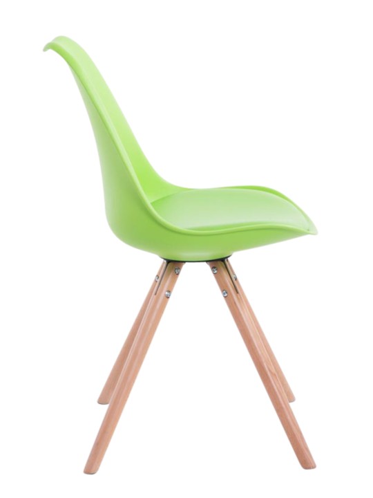 Sada 4 stoličiek z umelej kože Toulouse okrúhle prírodné, zelená