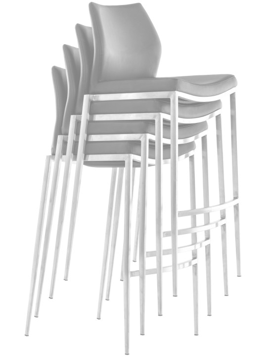 Barová stolička Matola z umelej kože, krémová