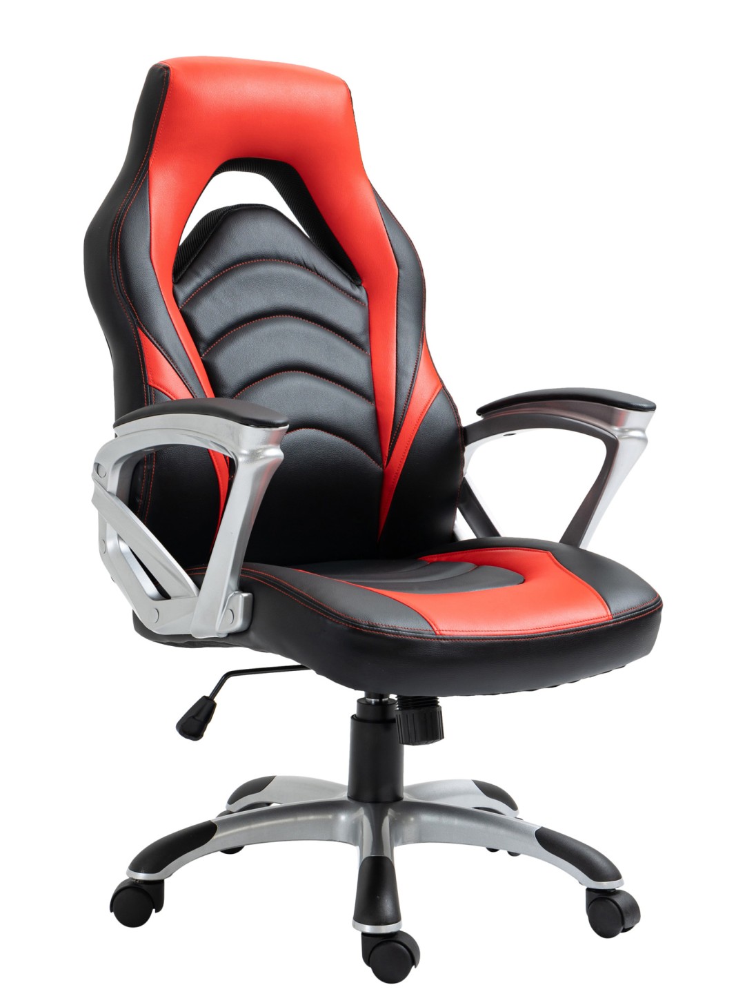 Kancelárske kreslo Foxton z umelej kože, čierna/červená