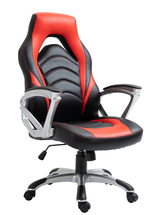 Kancelárske kreslo Foxton z umelej kože, čierna/červená