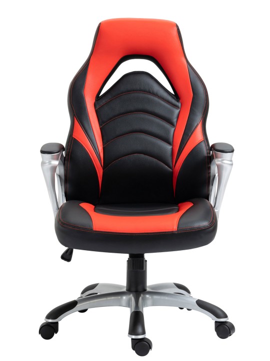 Kancelárske kreslo Foxton z umelej kože, čierna/červená