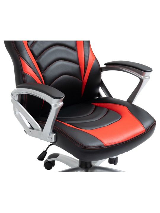 Kancelárske kreslo Foxton z umelej kože, čierna/červená