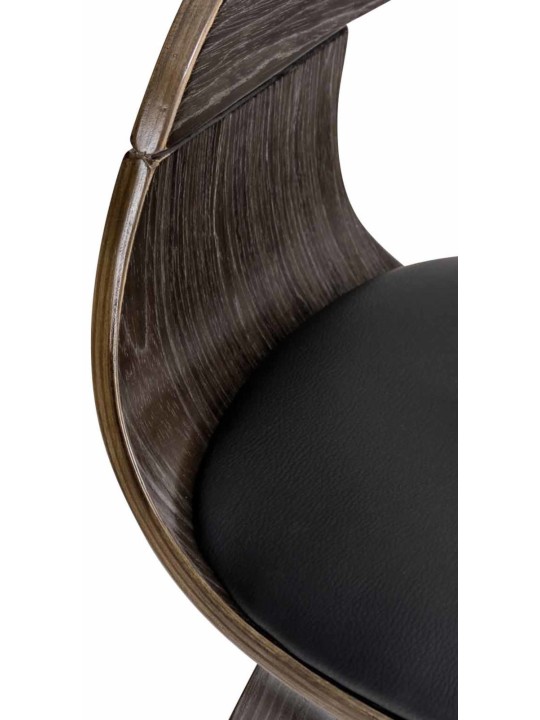 Sada 2 stoličiek Kingston z umelej kože, čierna/sivá