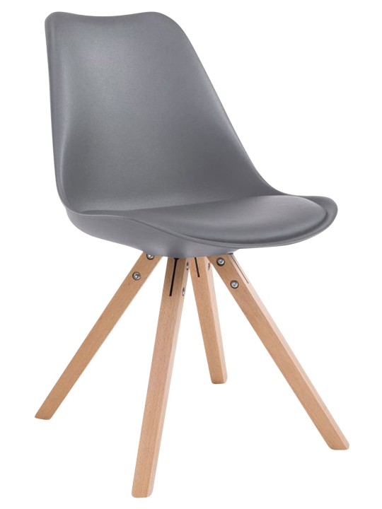 Sada 4 stoličiek Toulouse Faux Leather Natura Square, sivá