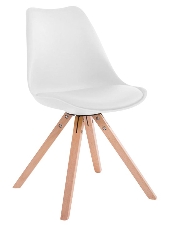 Sada 4 stoličiek Toulouse Faux Leather Natura Square, biela