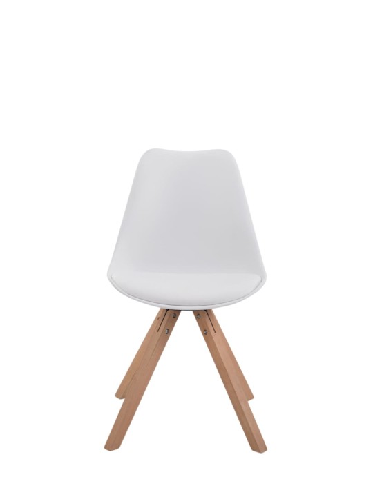 Sada 4 stoličiek Toulouse Faux Leather Natura Square, biela