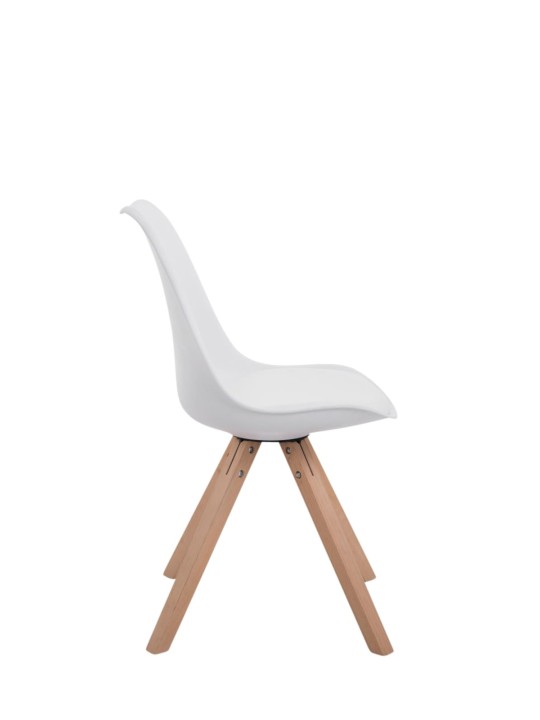 Sada 4 stoličiek Toulouse Faux Leather Natura Square, biela