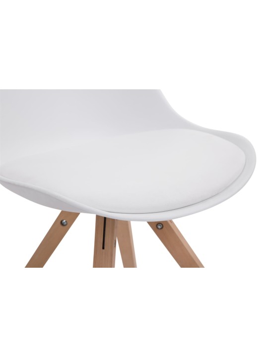 Sada 4 stoličiek Toulouse Faux Leather Natura Square, biela