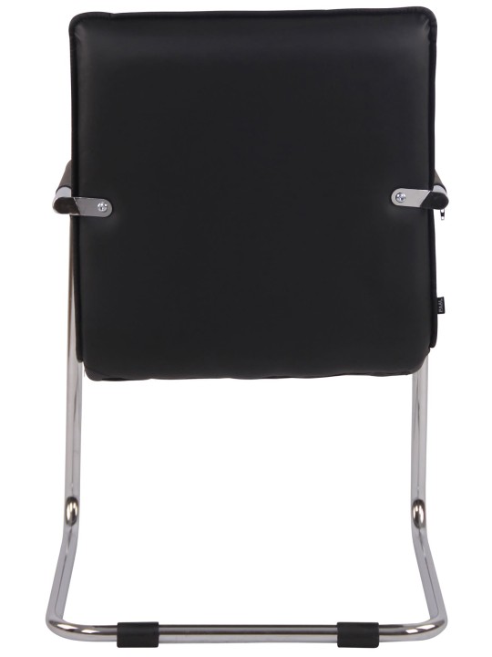 Súprava 2 návštevníckych stoličiek Gandia z umelej kože chróm, čierna