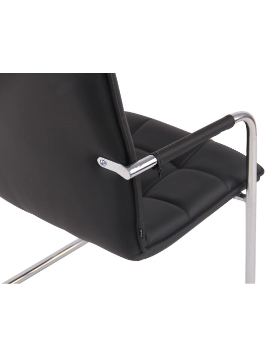 Súprava 2 návštevníckych stoličiek Gandia z umelej kože chróm, čierna