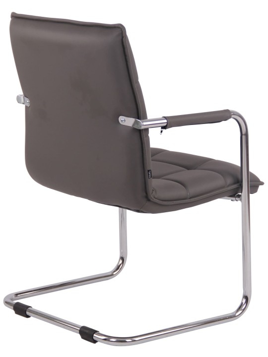 Súprava 2 návštevníckych stoličiek Gandia z umelej kože chróm, sivá