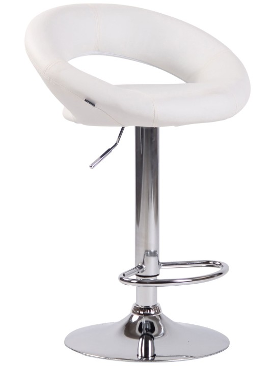Sada 2 barových stoličiek Olinda umelá koža chróm, biela