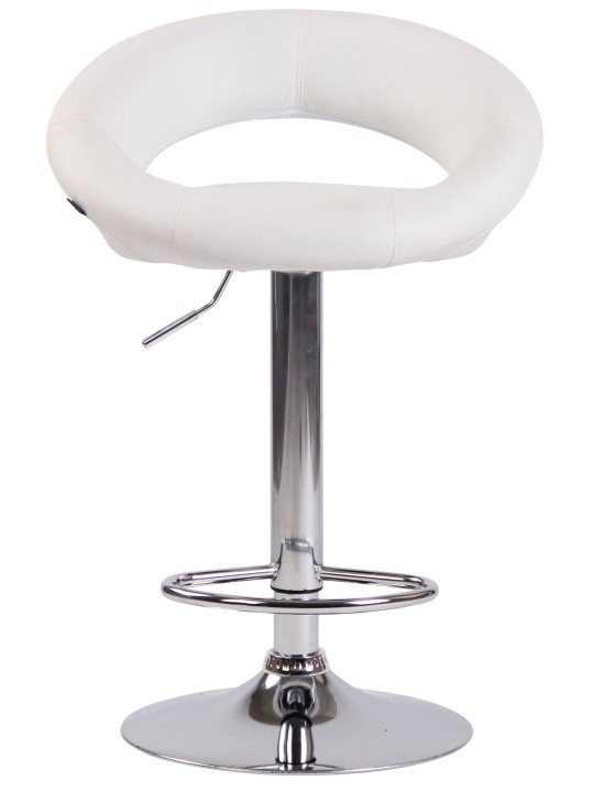 Sada 2 barových stoličiek Olinda umelá koža chróm, biela