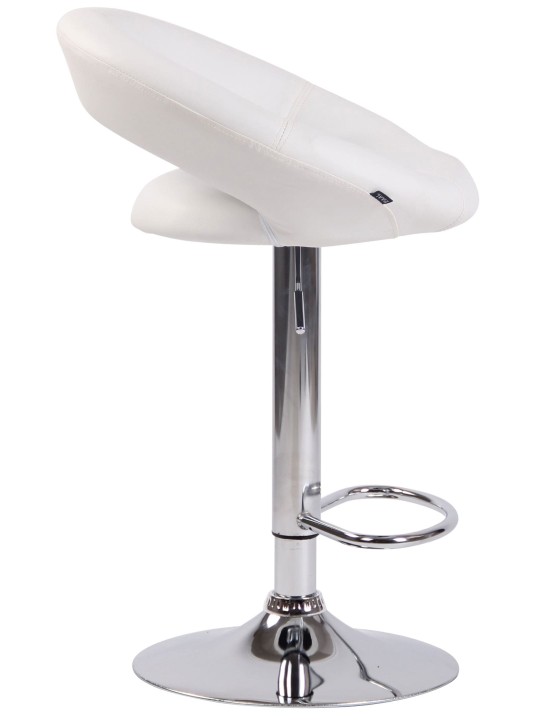 Sada 2 barových stoličiek Olinda umelá koža chróm, biela