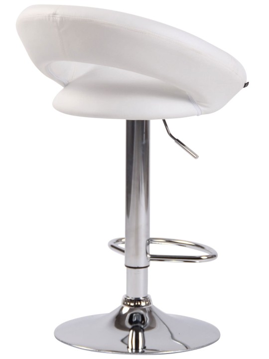 Sada 2 barových stoličiek Olinda umelá koža chróm, biela