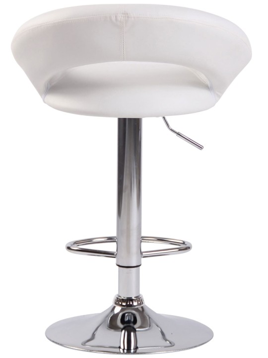 Sada 2 barových stoličiek Olinda umelá koža chróm, biela