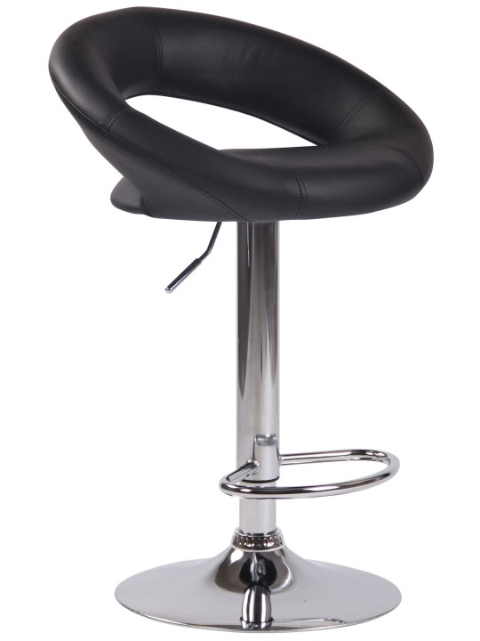 Sada 2 barových stoličiek Olinda umelá koža chróm, čierna