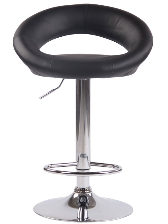 Sada 2 barových stoličiek Olinda umelá koža chróm, čierna