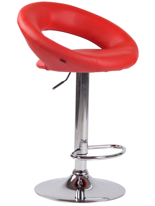 Sada 2 barových stoličiek Olinda umelá koža chróm, červená