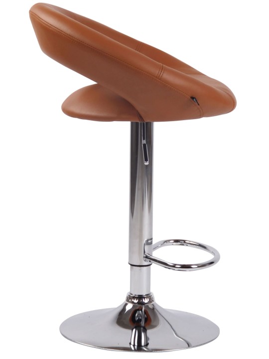 Sada 2 barových stoličiek Olinda umelá koža chróm, svetlohnedá